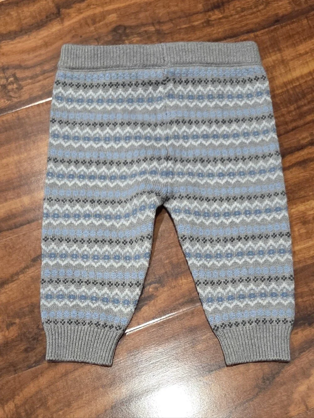 Janie and Jack NWT 3-6 months bear bodysuit & blue/gray fair isle sweater pants